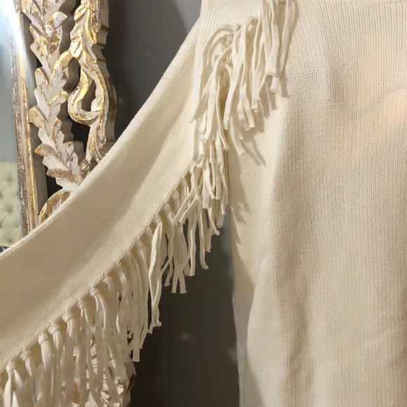 Ralph Lauren Cream Sweater with Fringe - Picture 2 of 5
